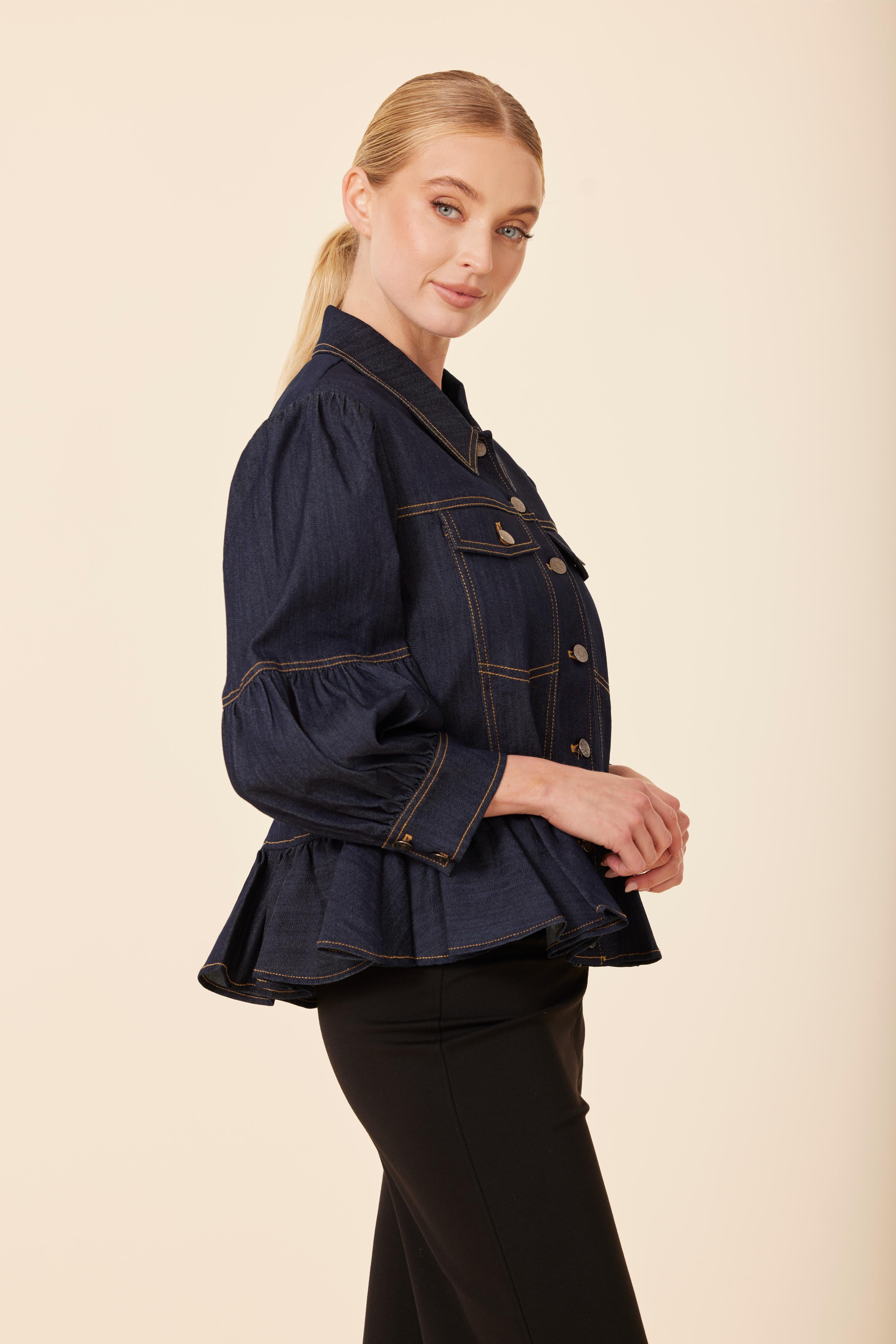 Peplum Denim Jacket – Dolce Cabo