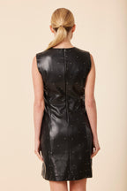 Faux Leather Studded Dress