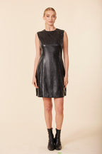 Faux Leather Studded Dress Black / S