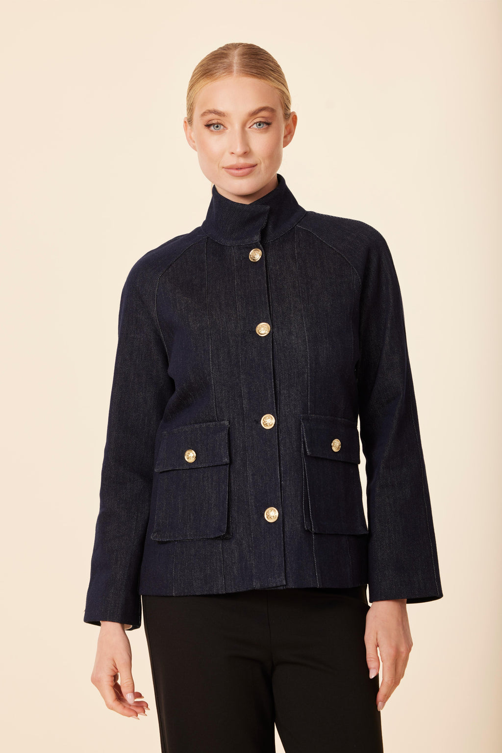 Denim Gold Button Jacket