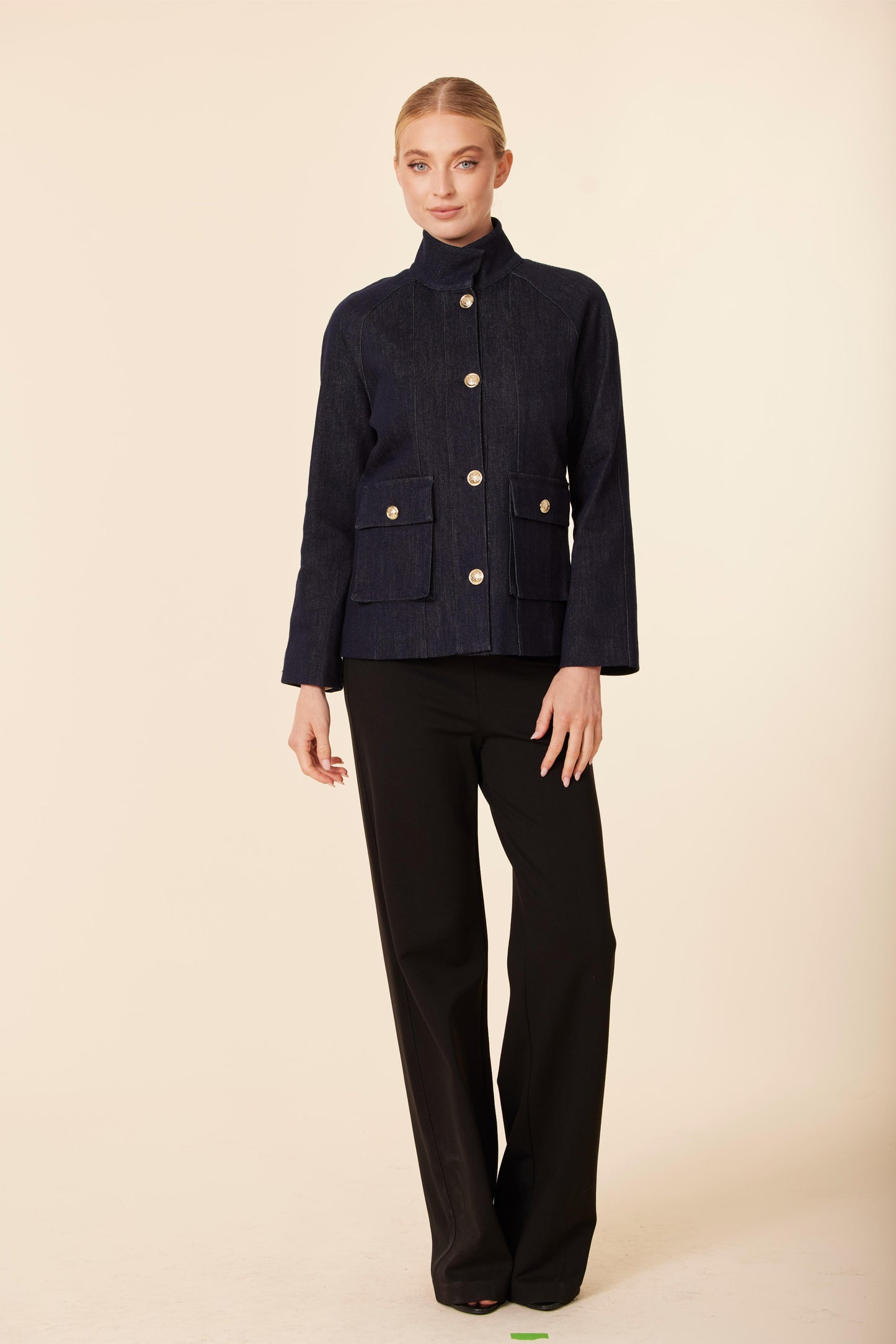 Denim Gold Button Jacket