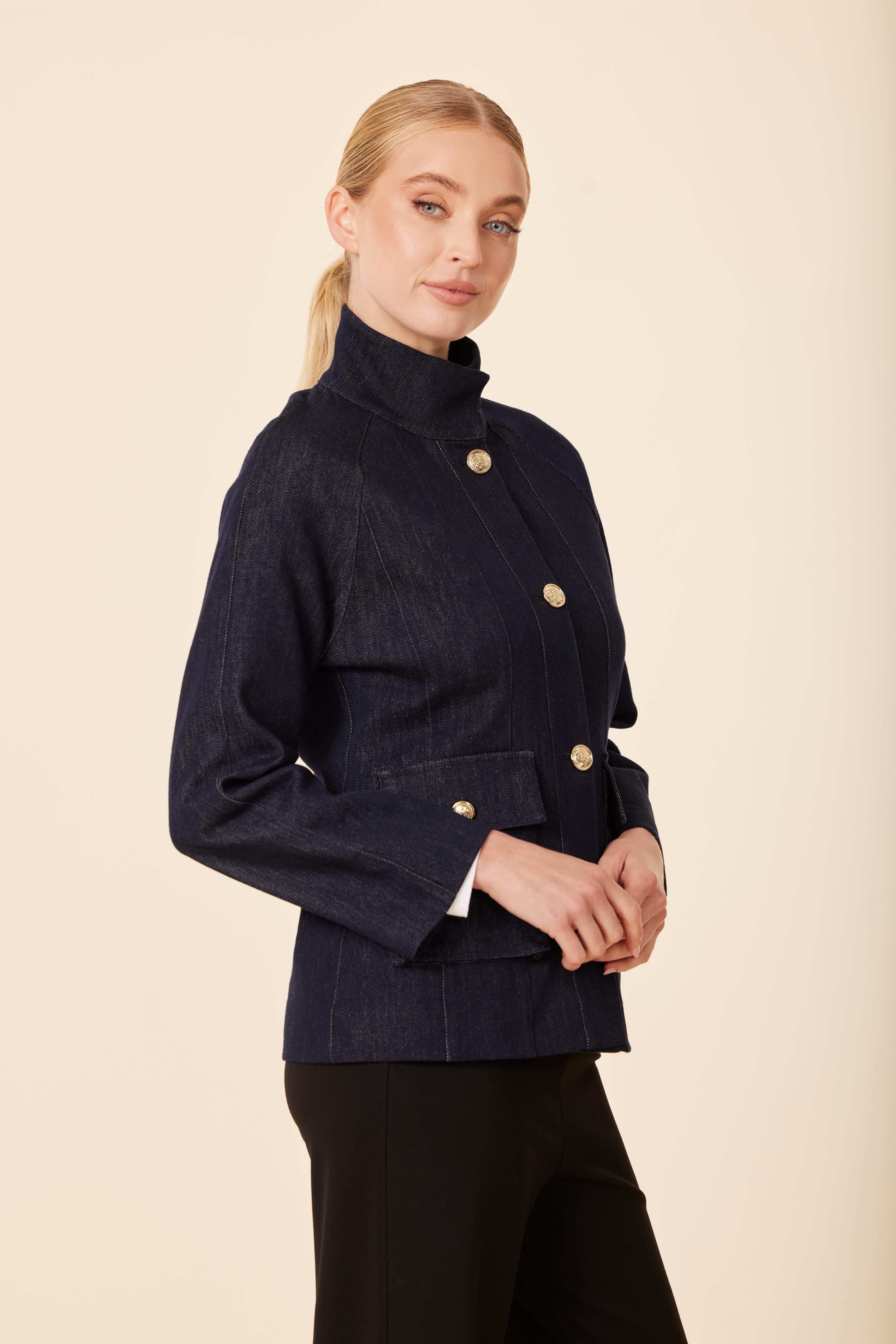 Denim Gold Button Jacket