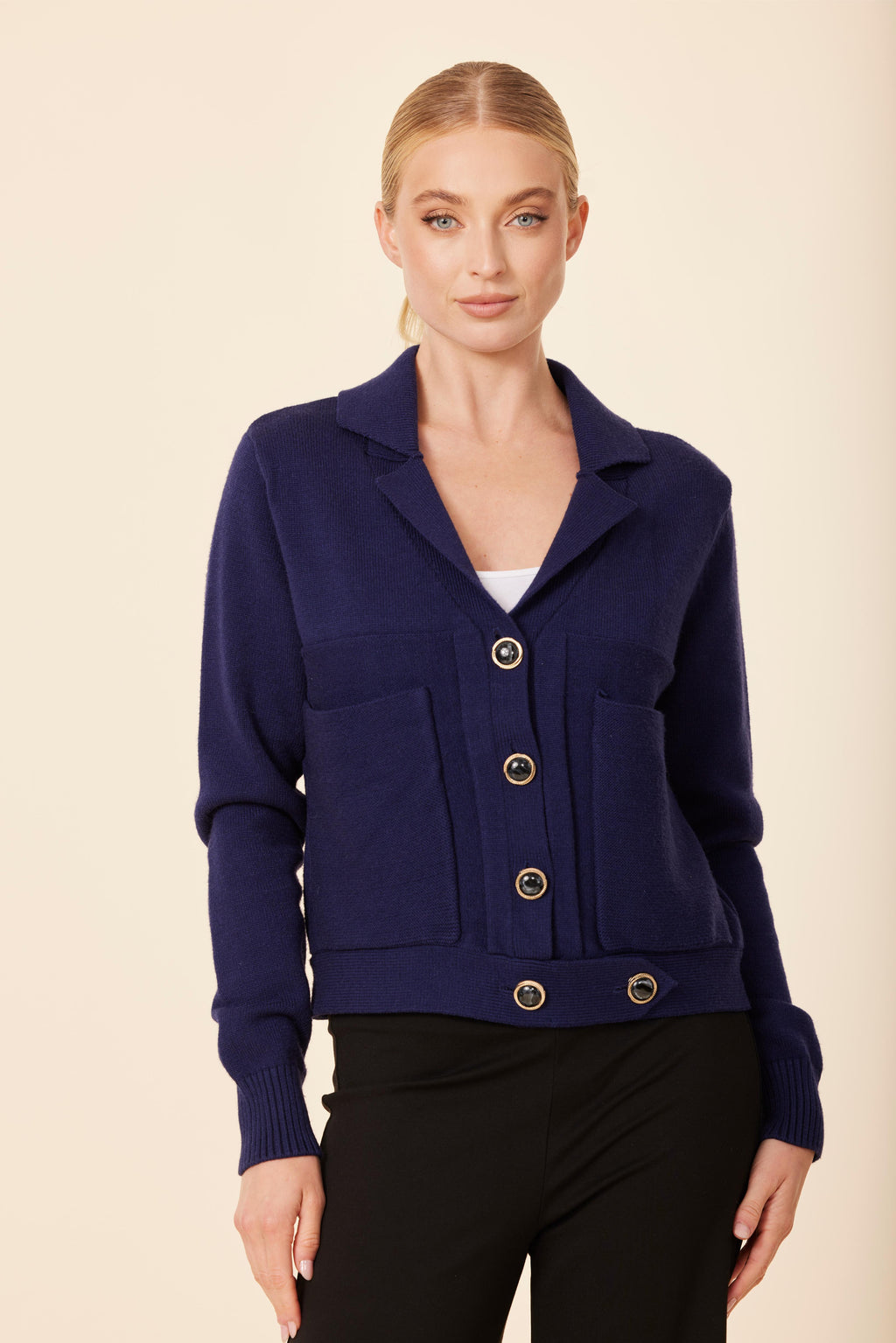 Knit Double Pocket Cardigan