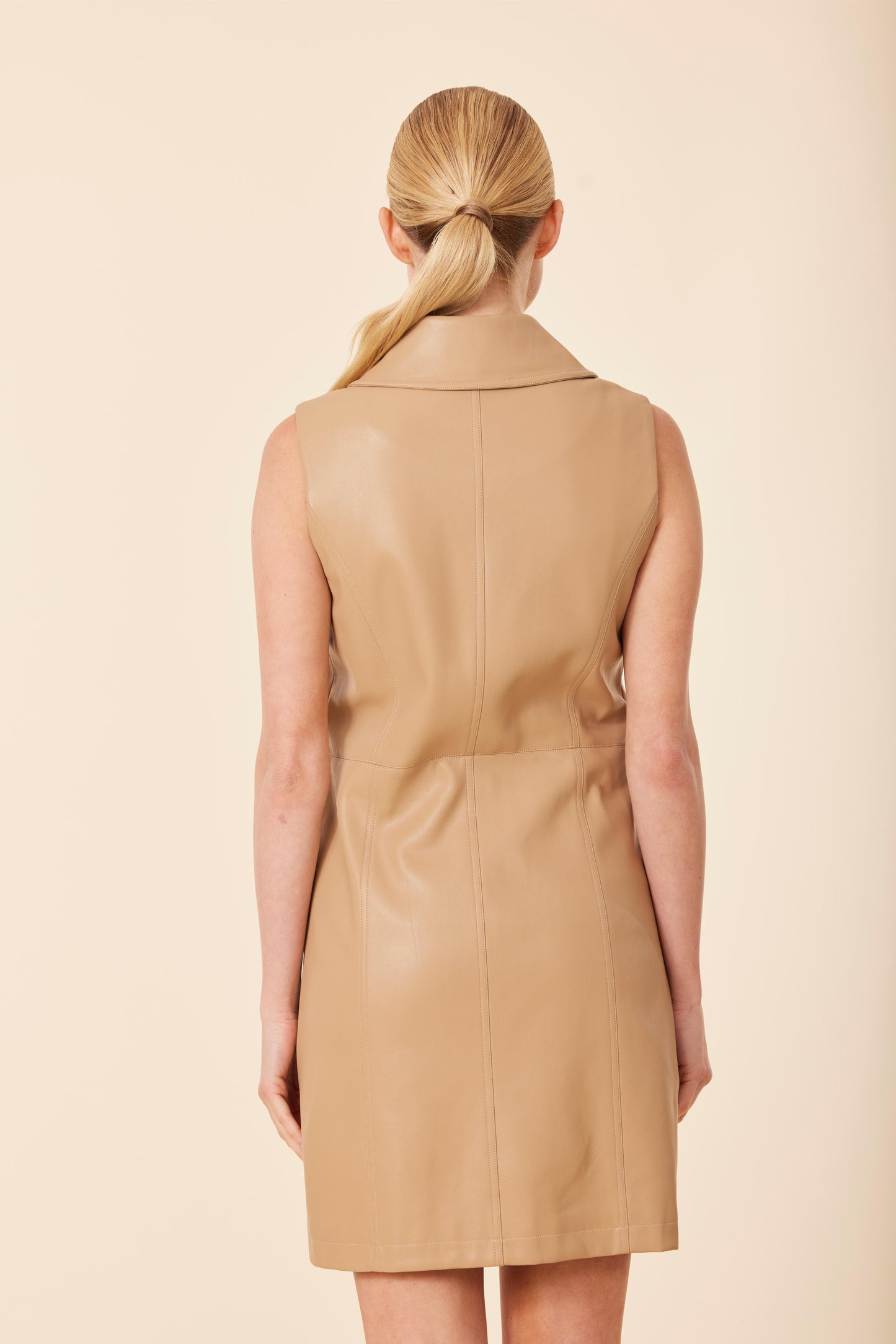 Vegan Leather Sleeveless Dress