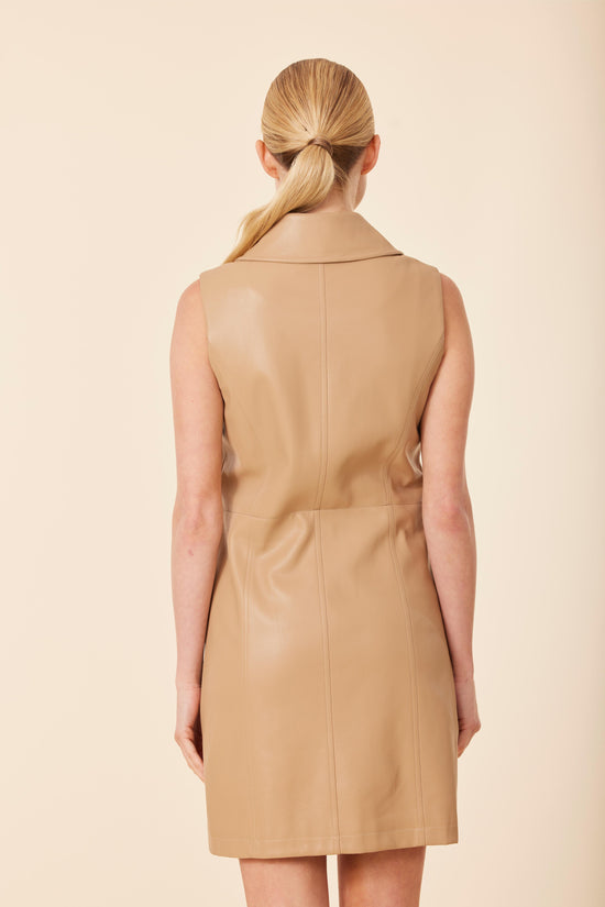 Vegan Leather Sleeveless Dress