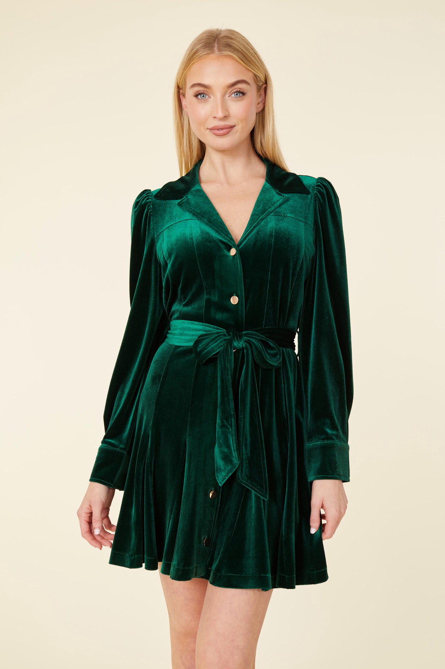 Velvet Belted Dress