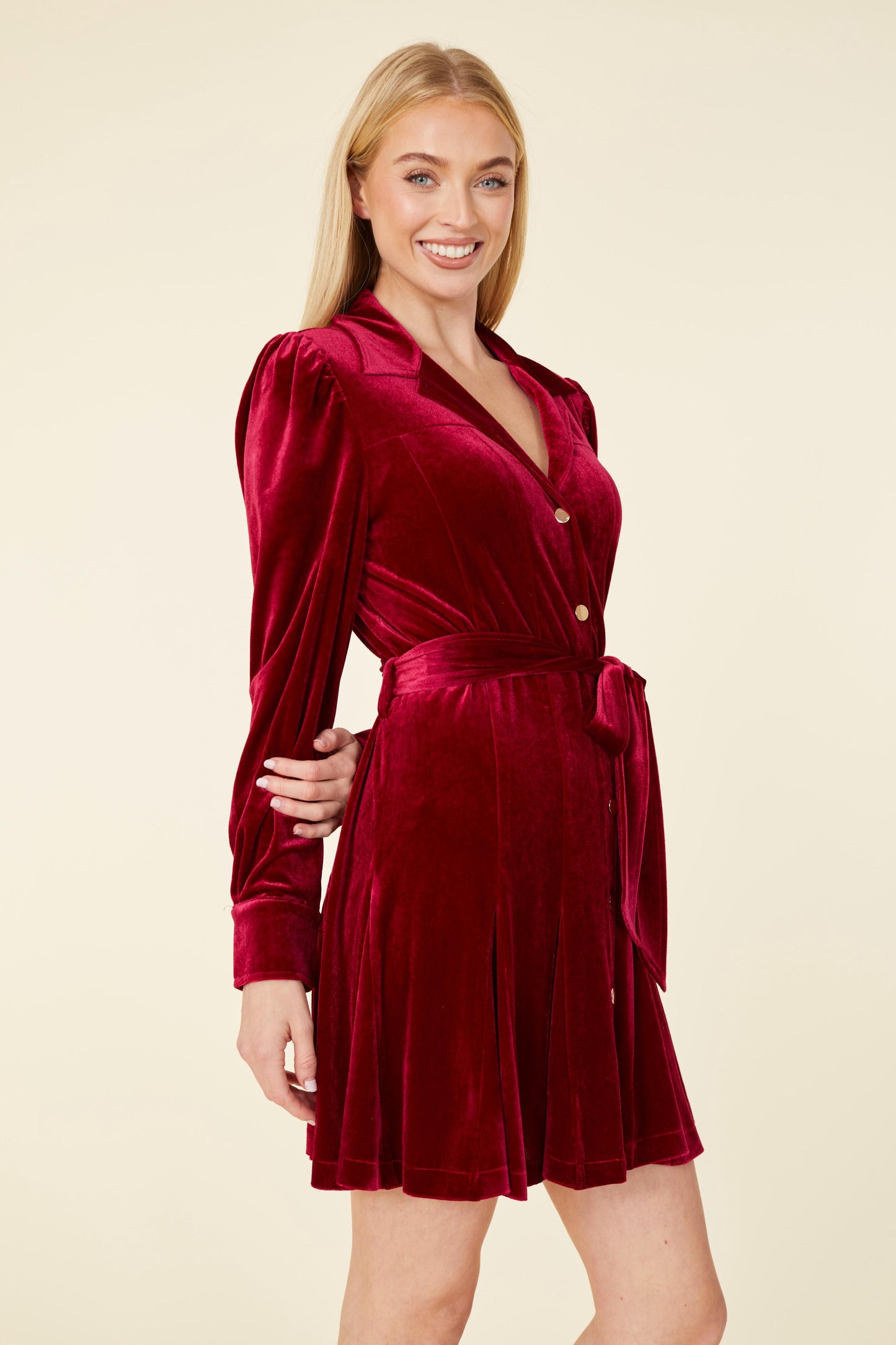 Velvet Belted Dress