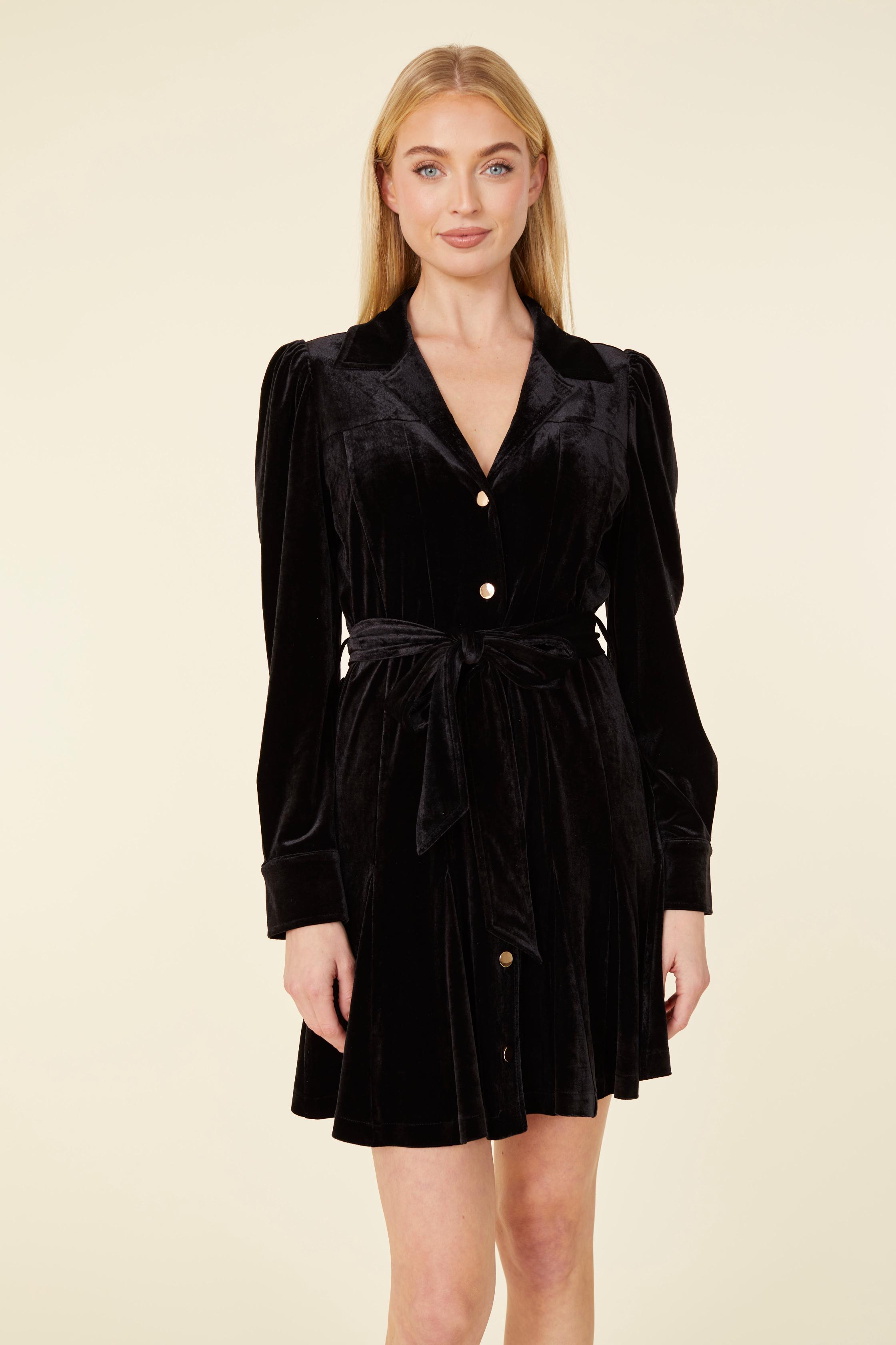 【✳︎KO✳︎ 】ANDRESD drape velour dress グレー Velvet Belted Dress – Dolce Cabo