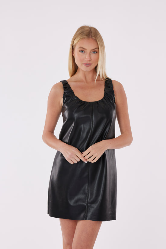 Faux Leather Sleeveless Dress