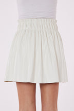 Faux Leather Pleated Skirt