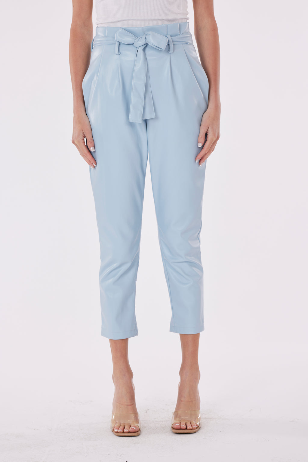 Faux Leather Paper Bag Pants