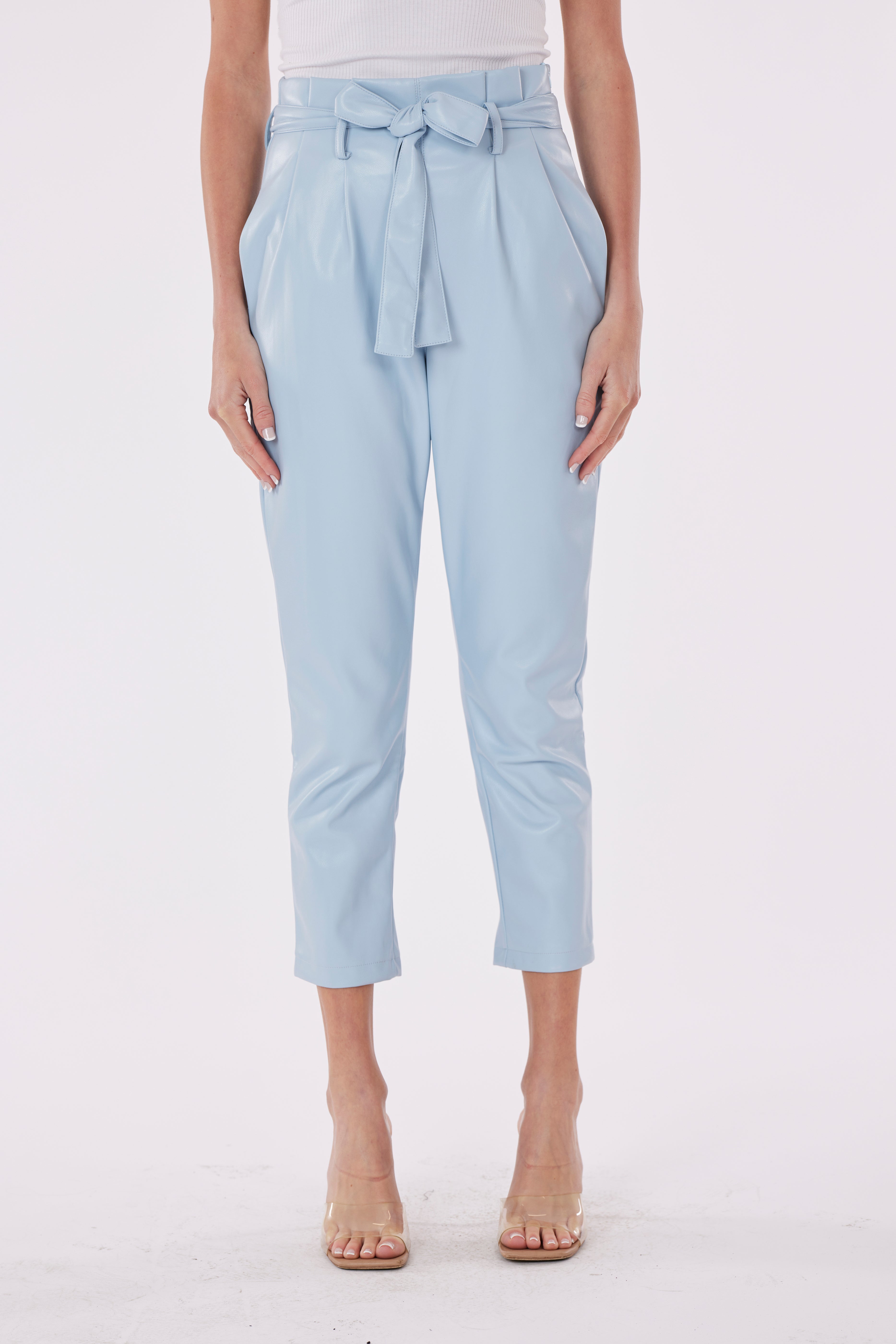 Faux Leather Paper Bag Pants