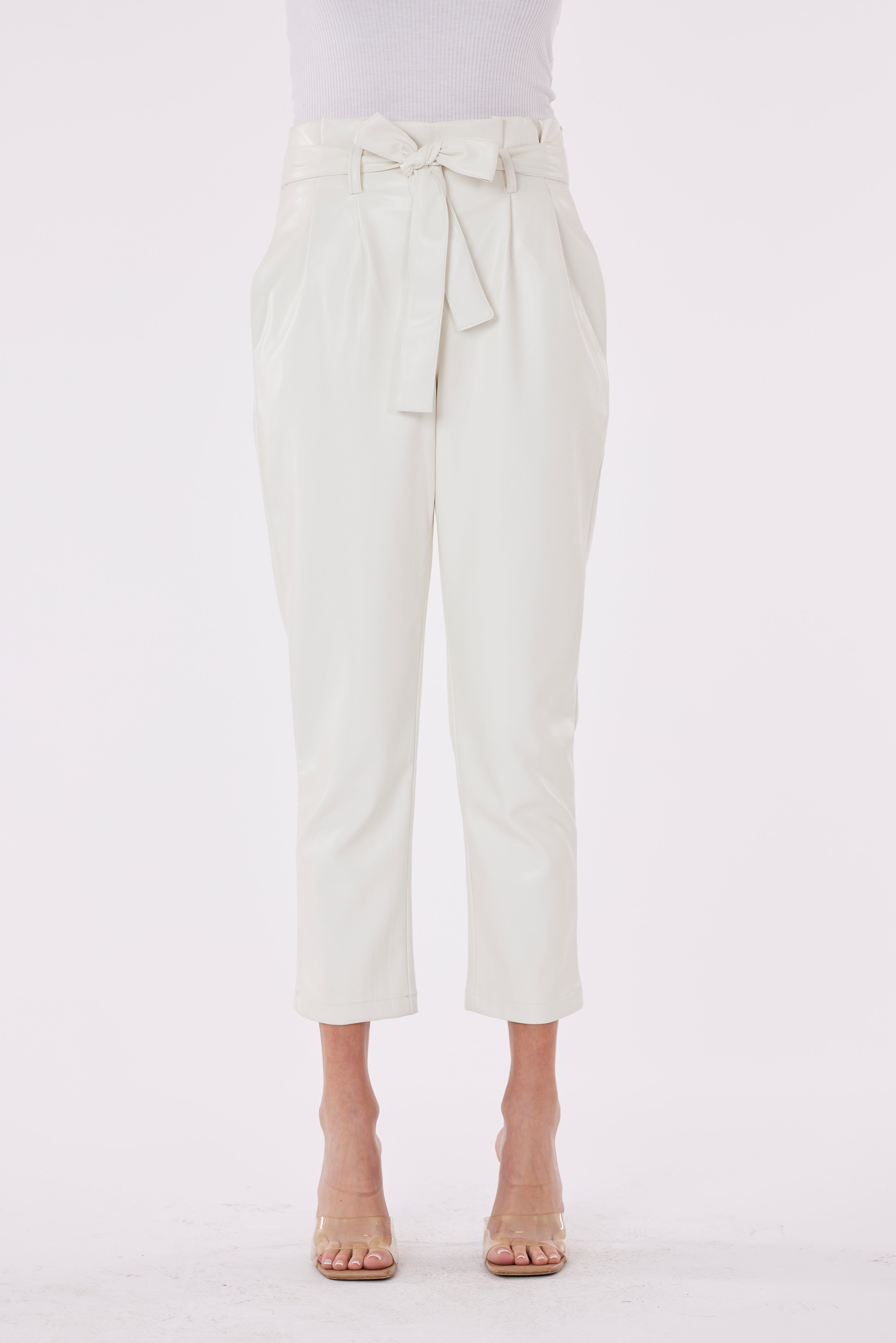 Faux Leather Paper Bag Pants