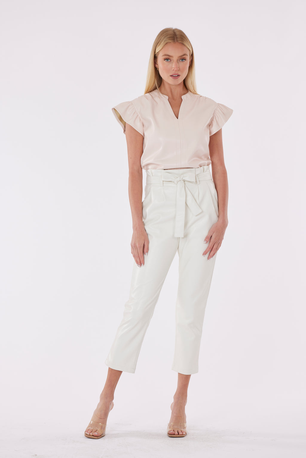 Faux Leather Paper Bag Pants