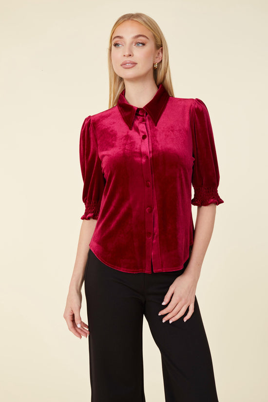 Velvet Elastic Cuff Top