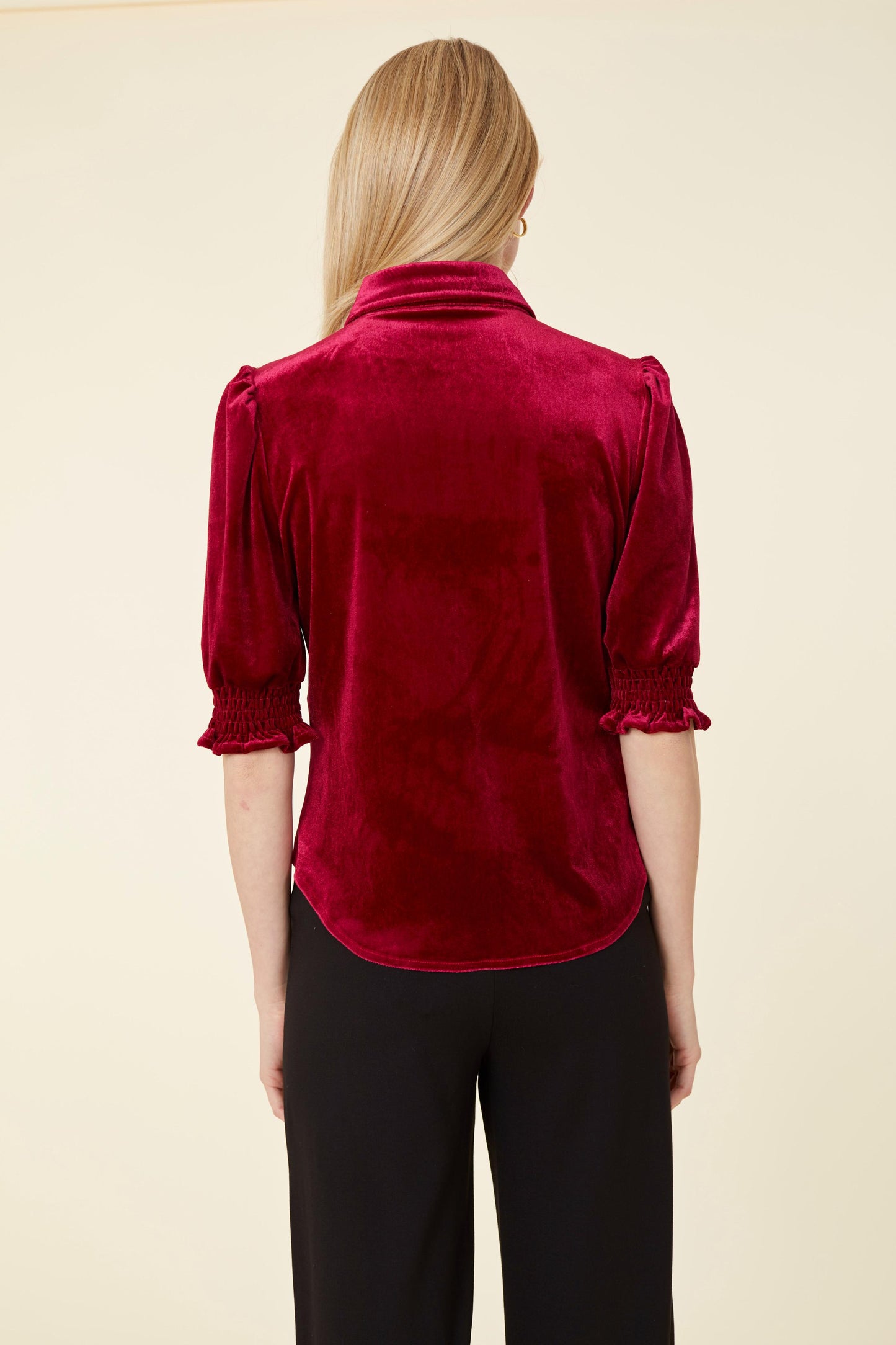 Velvet Elastic Cuff Top