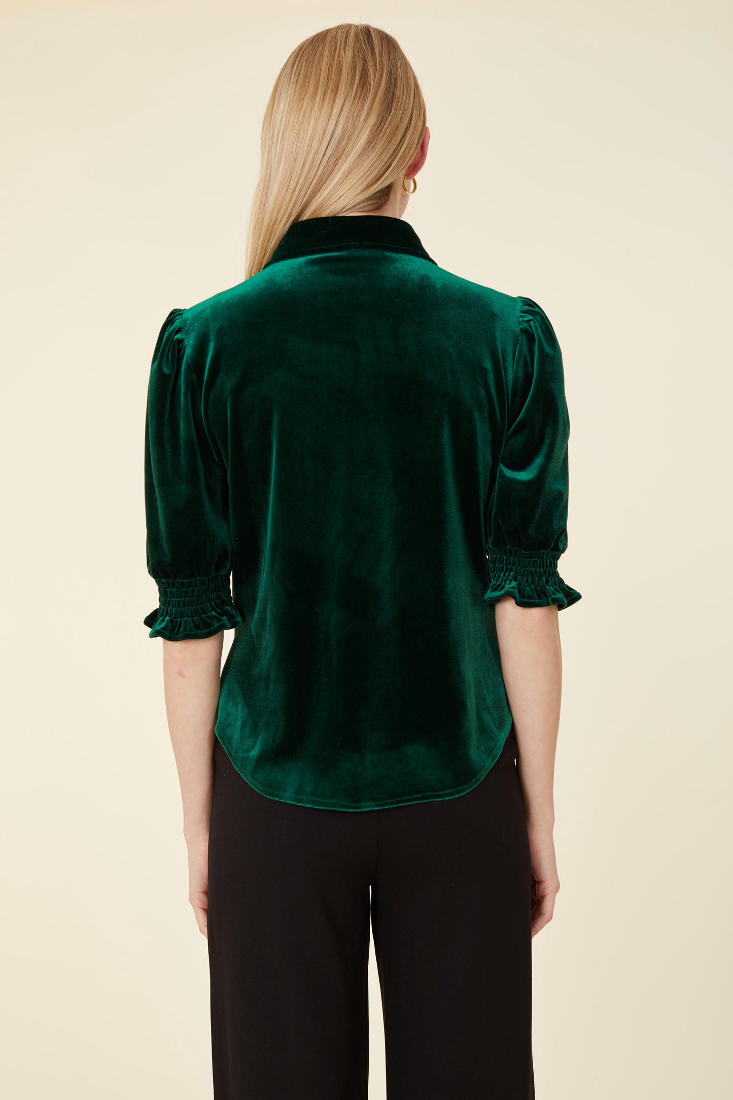 Velvet Elastic Cuff Top