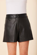 Faux Leather Perforated Short