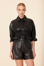 Faux Leather Perforated Short