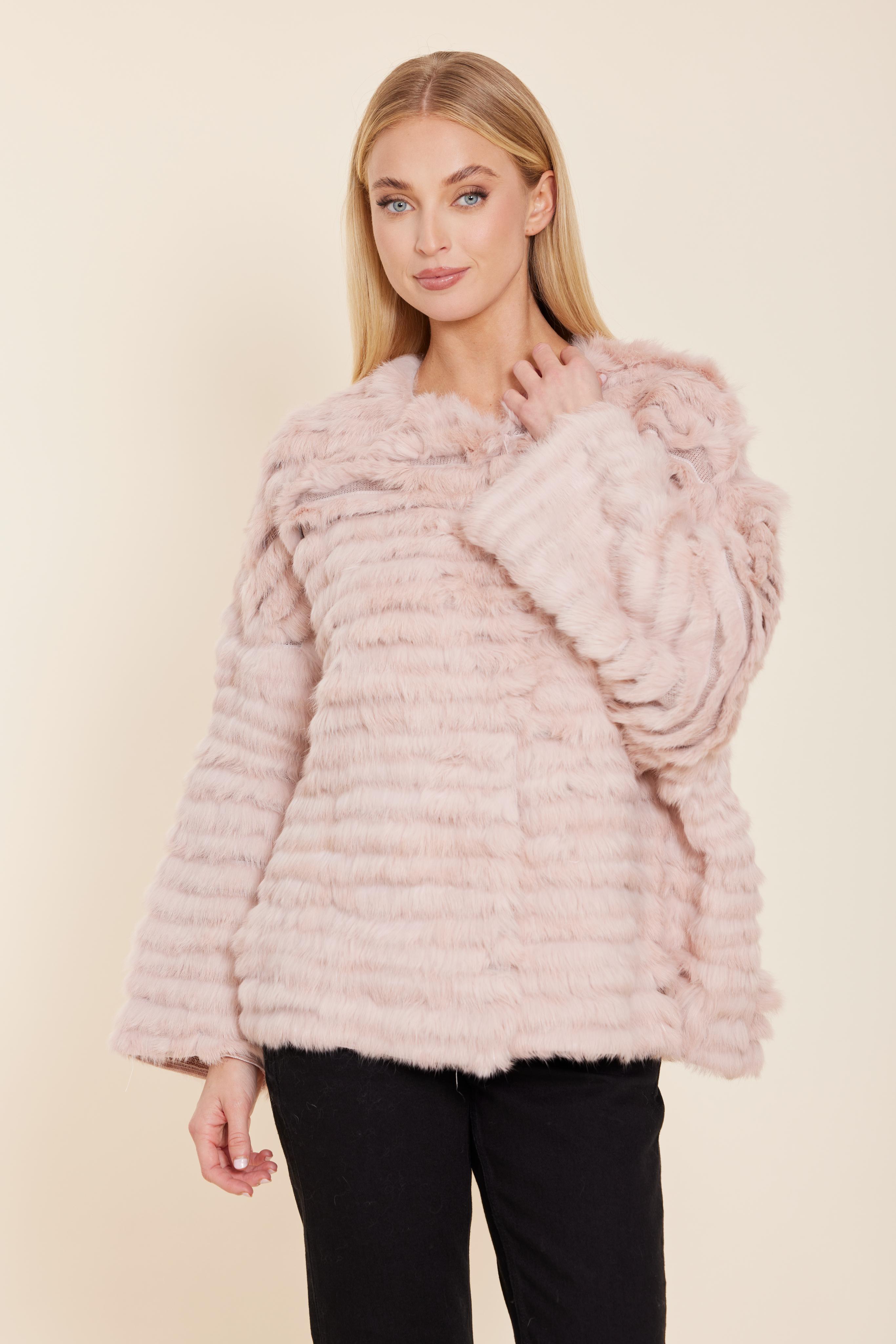 Oversized Blush Pink Fur Jacket