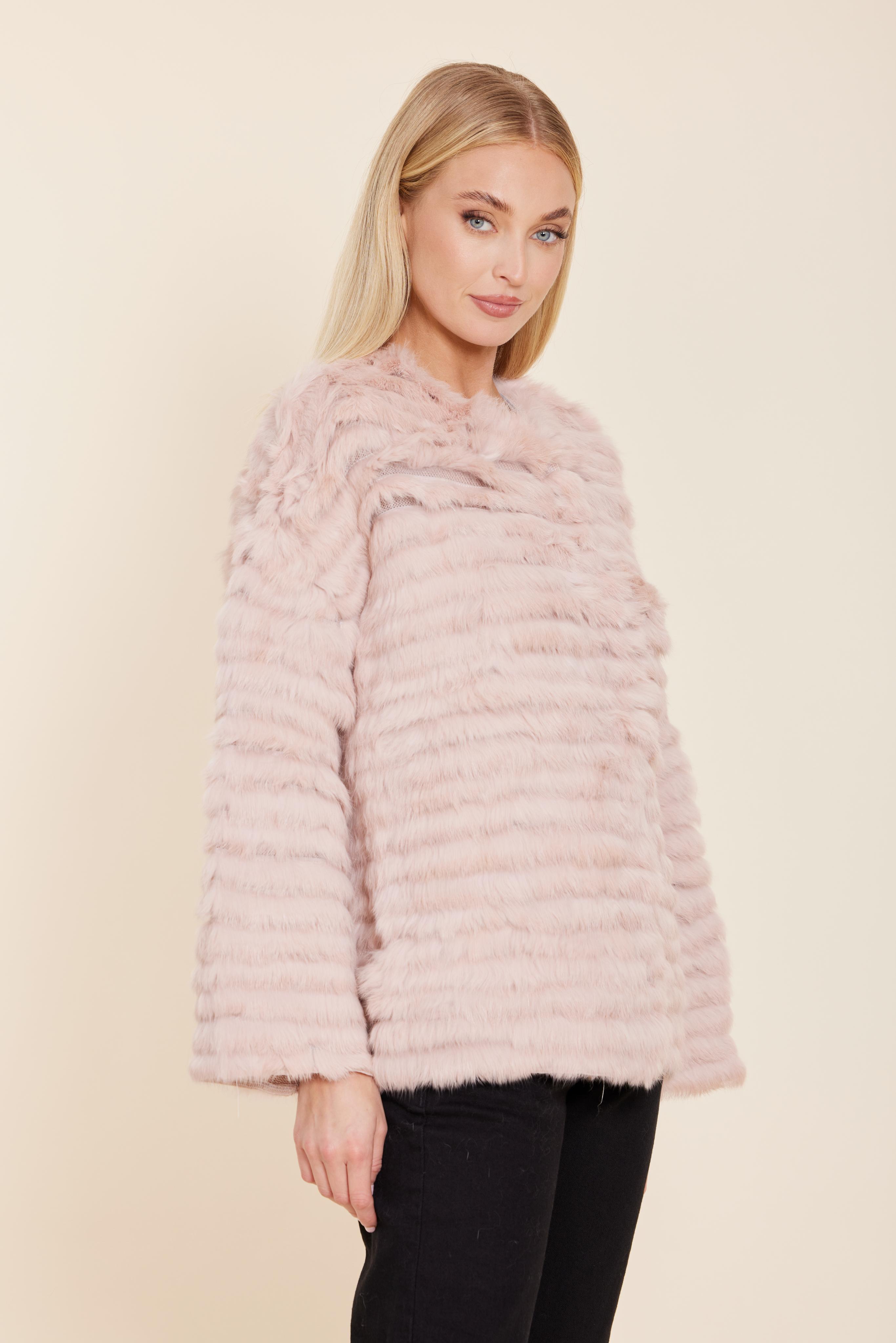 Oversized Blush Pink Fur Jacket
