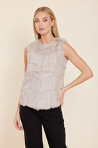 Chevron Rabbit Fur Vest
