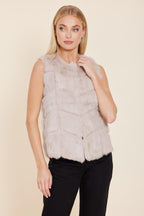 Chevron Rabbit Fur Vest