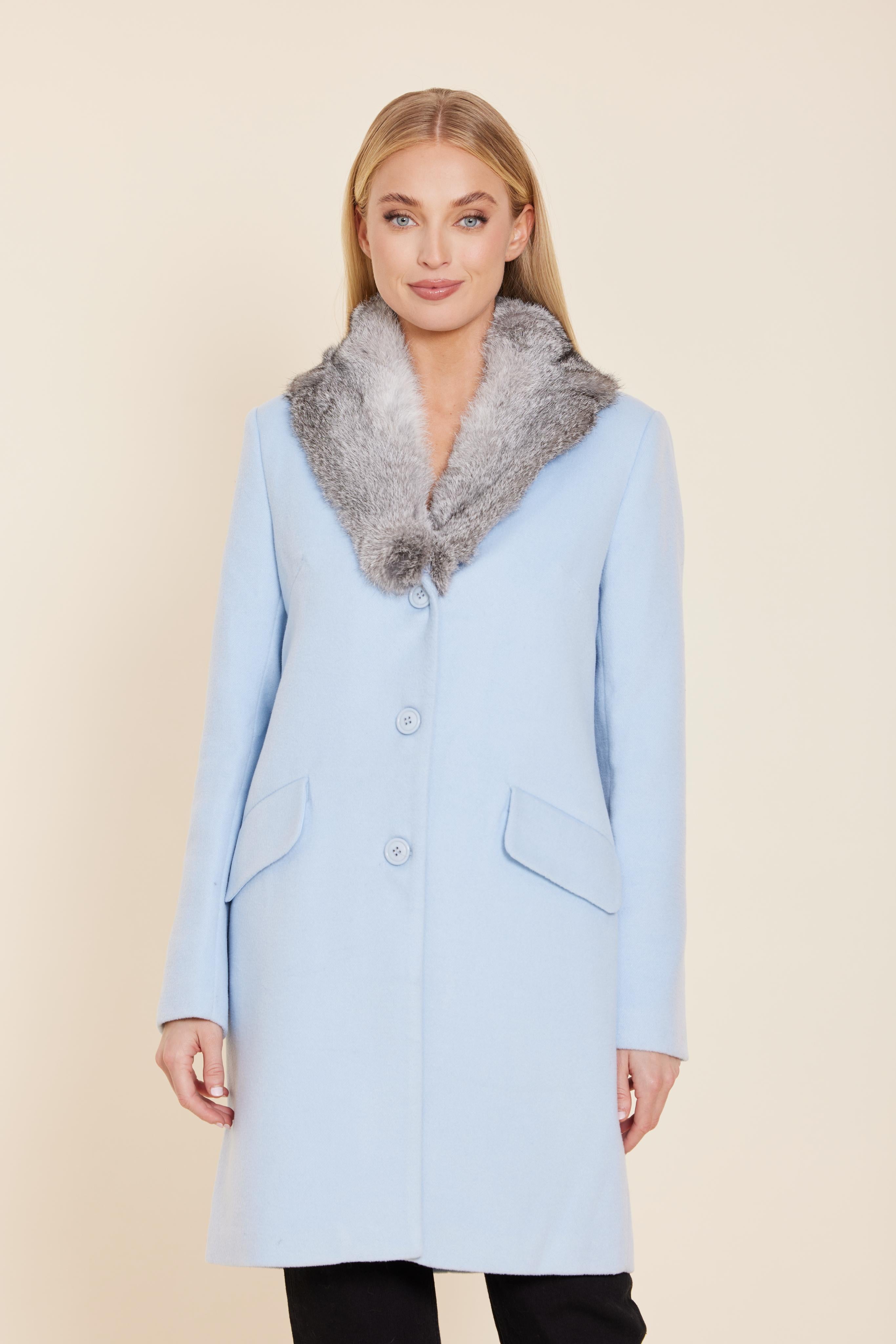 Wool Coat with Fur Collar – Dolce Cabo