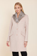 Wool Coat with Fur Collar