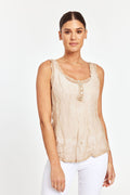 Sheer Linen Blend Tank