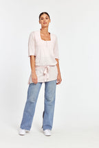 Linen Cotton Blend Belted Tunic