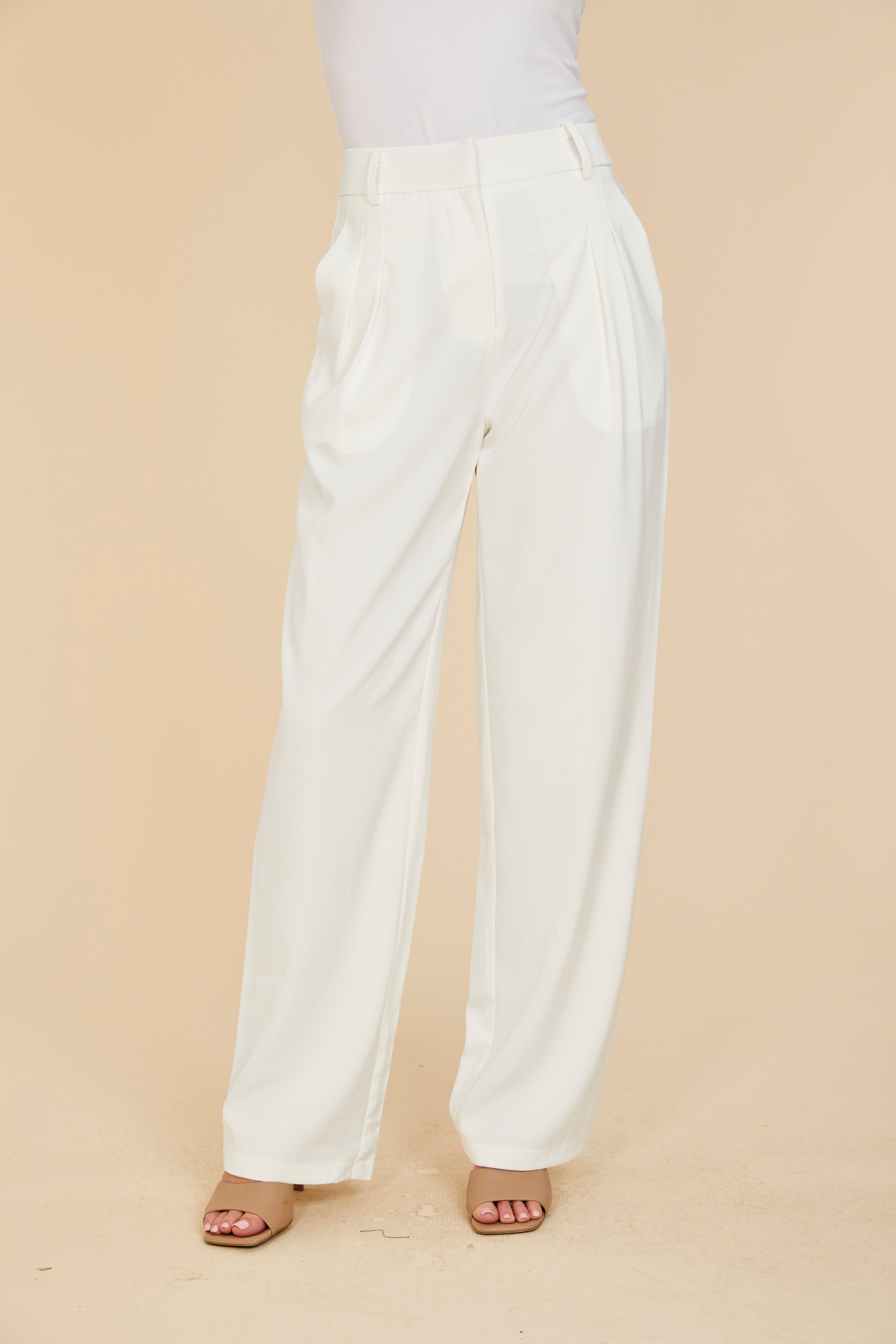 Pleated Wide Leg Trouser