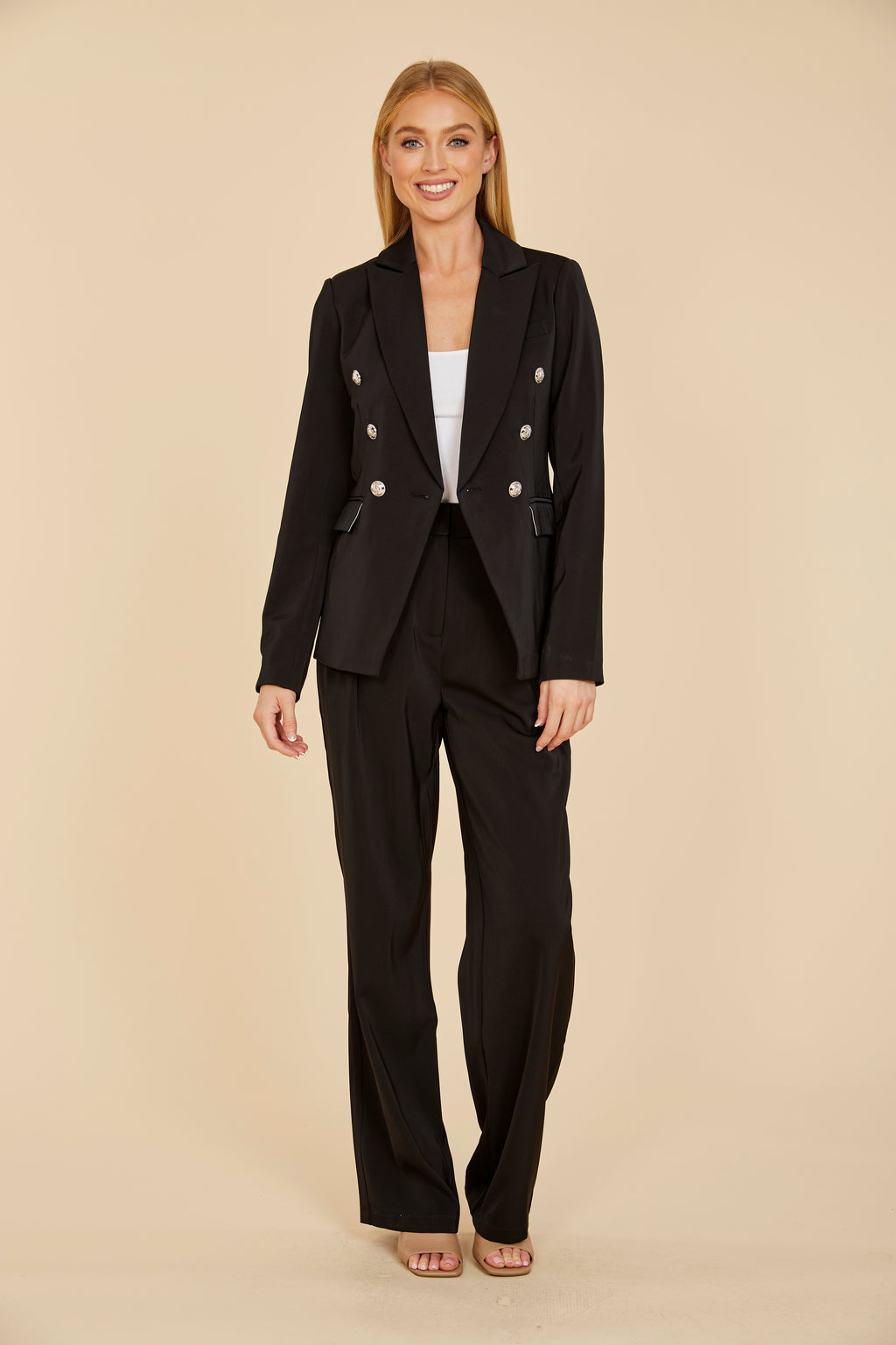 Pleated Wide Leg Trouser