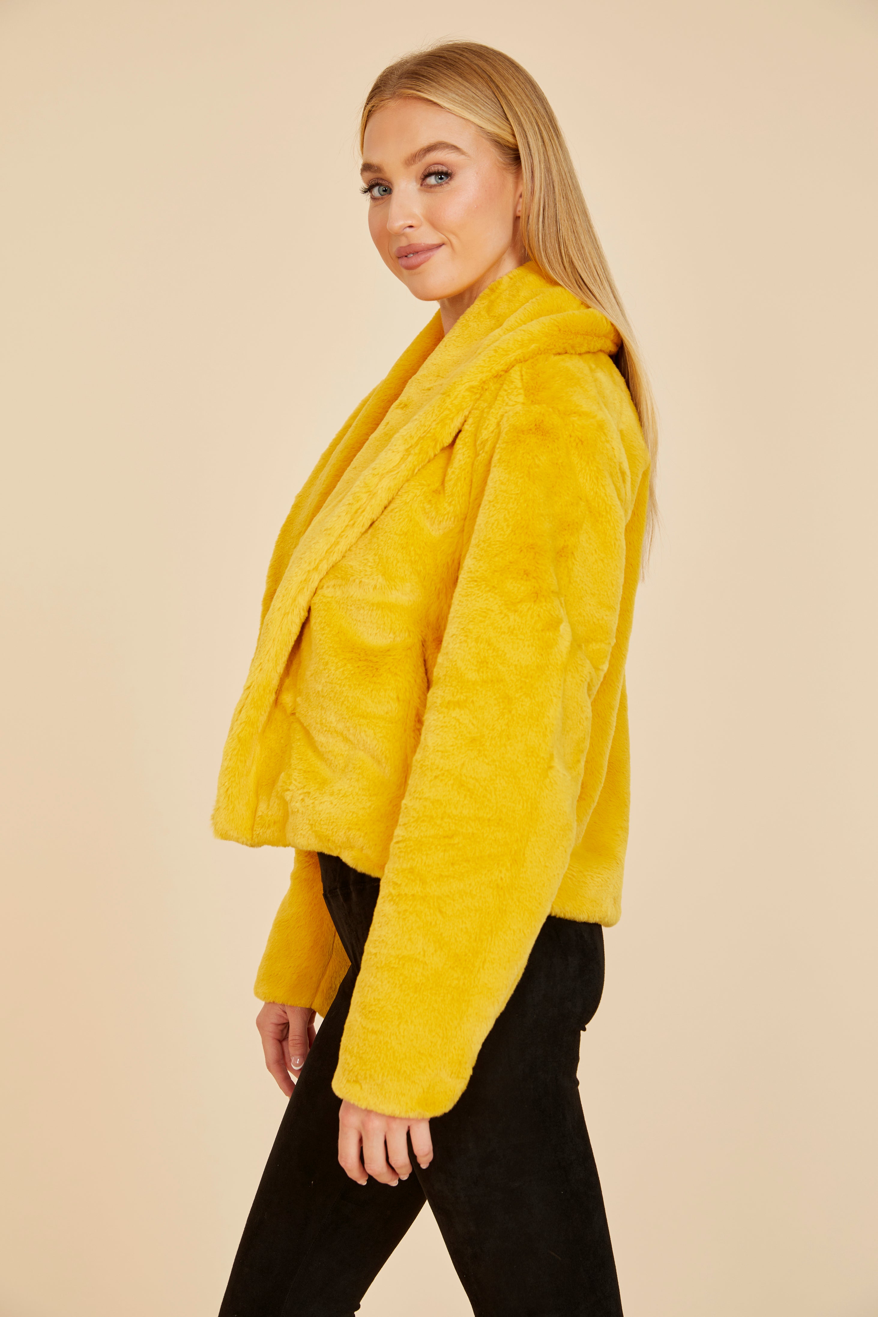 Faux Fur Shawl Collar Jacket – Dolce Cabo