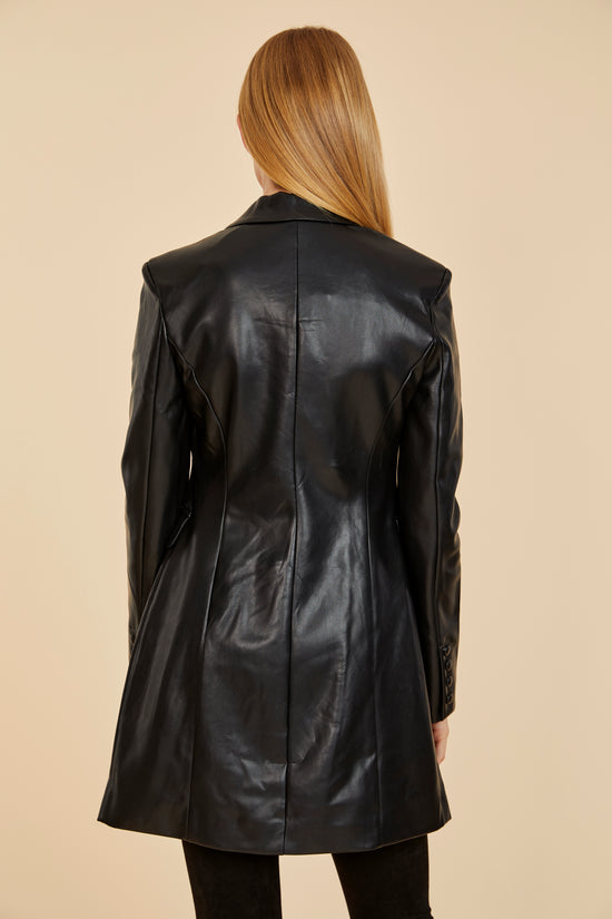 Long Faux Leather Coat