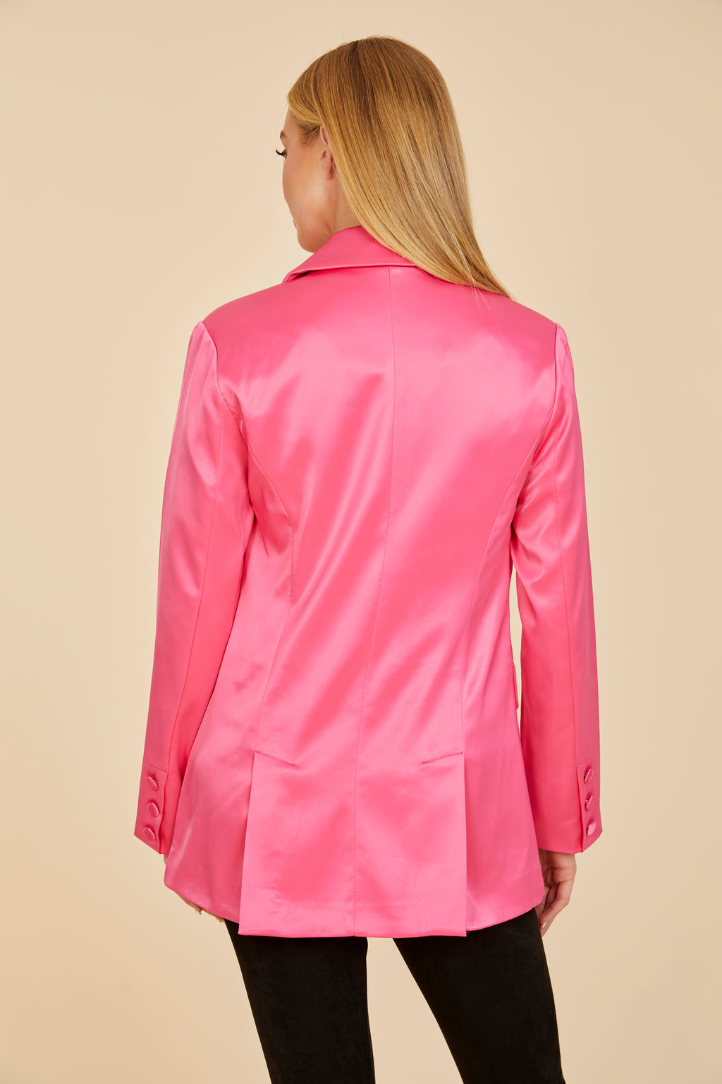 Double Breasted Satin Blazer