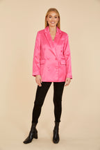 Double Breasted Satin Blazer