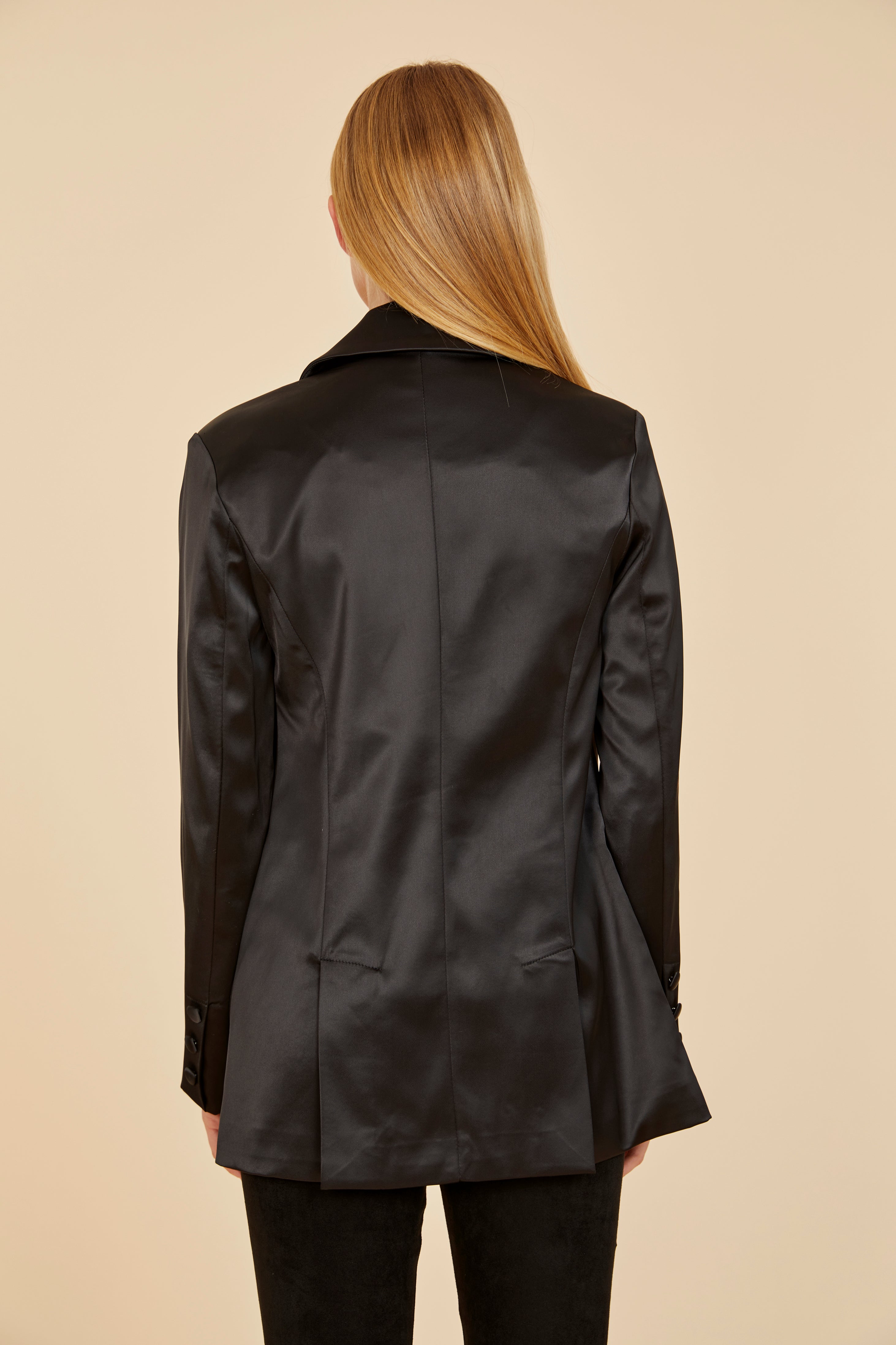 Double Breasted Satin Blazer