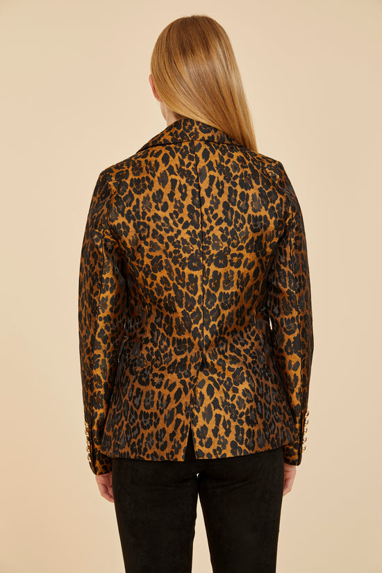 Load image into Gallery viewer, Double Breasted Leopard Print Blazer
