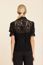 Floral Lace Elastic Cuff Top