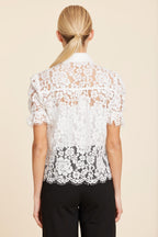 Floral Lace Elastic Cuff Top