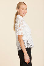 Floral Lace Elastic Cuff Top