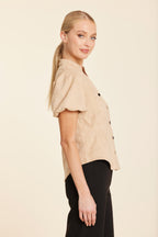 Faux Suede Darted Waist Top
