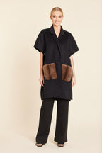 Faux Fur Pocket Long Vest