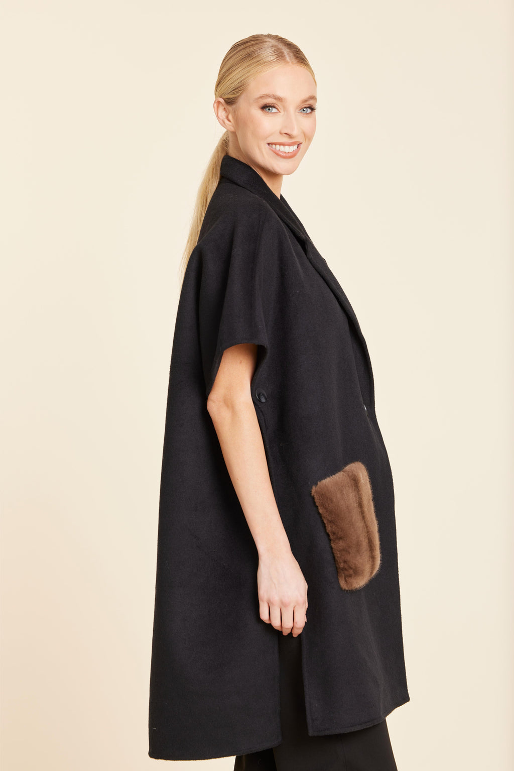 Faux Fur Pocket Long Vest