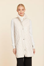 Faux Leather Quilted Vest With Side Zippers