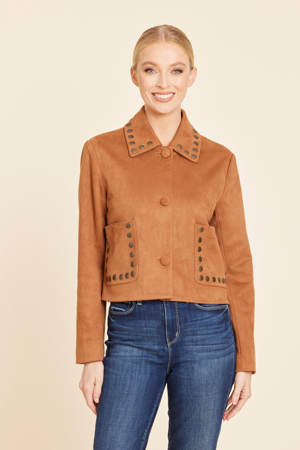 Faux Suede Studded Jacket