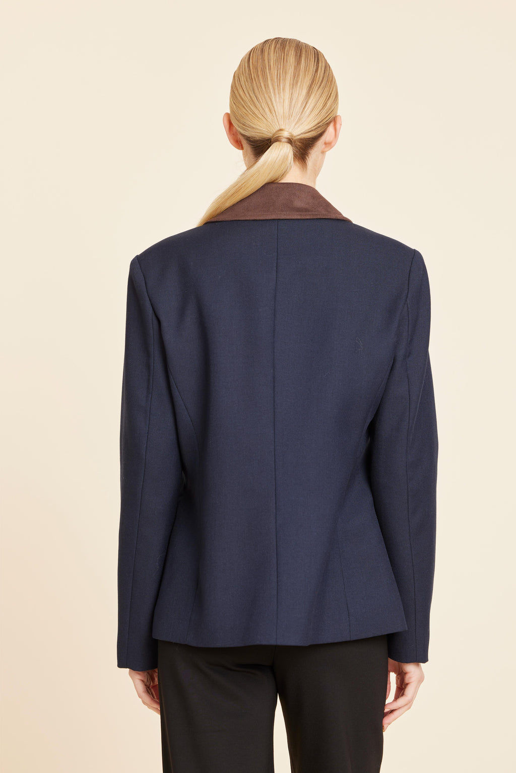Faux Suede Trimmed Blazer