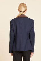 Faux Suede Trimmed Blazer