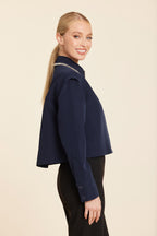 Rhinestone Embellished Shirt Jacket